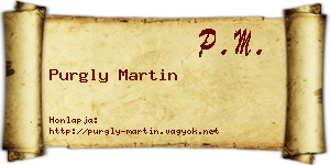Purgly Martin névjegykártya