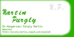 martin purgly business card